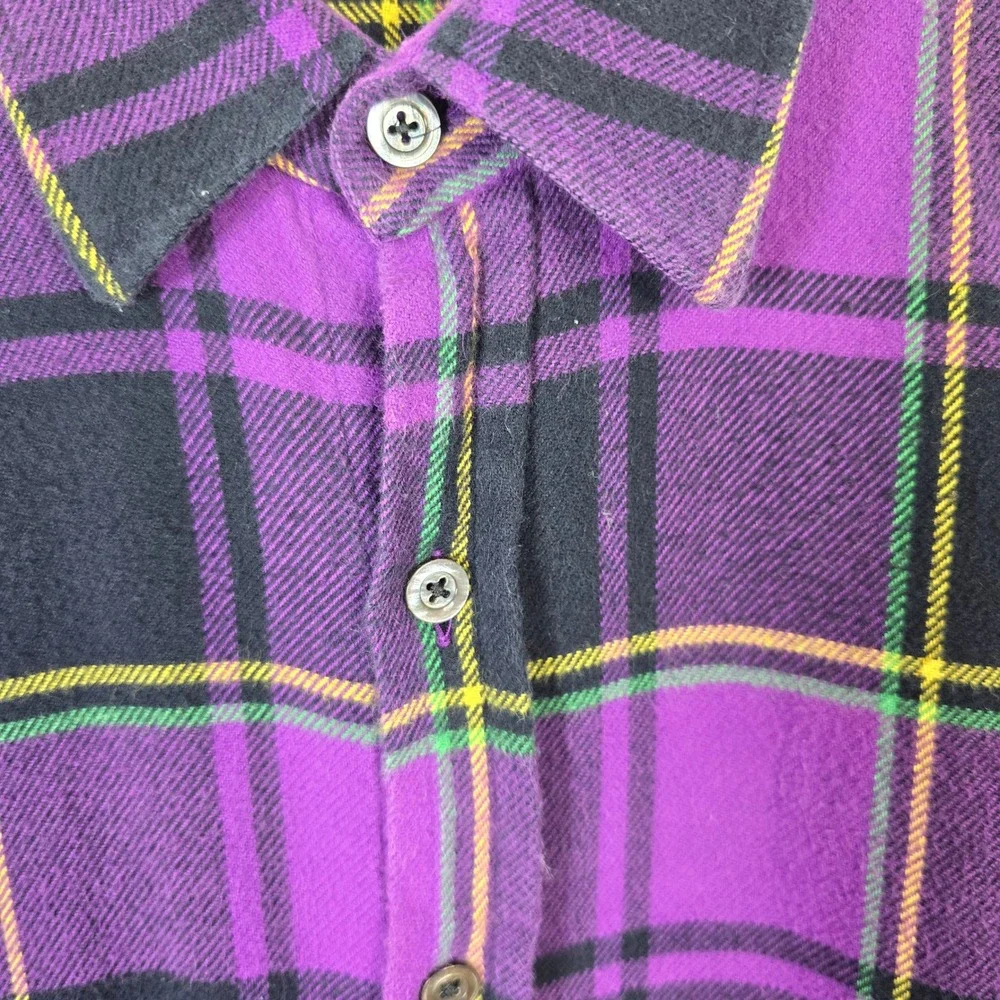 Ralph Lauren Purple Label XL Plaid Flannel Sleeveless‎ Shirt Cut Off Italy - Picture 5 of 8
